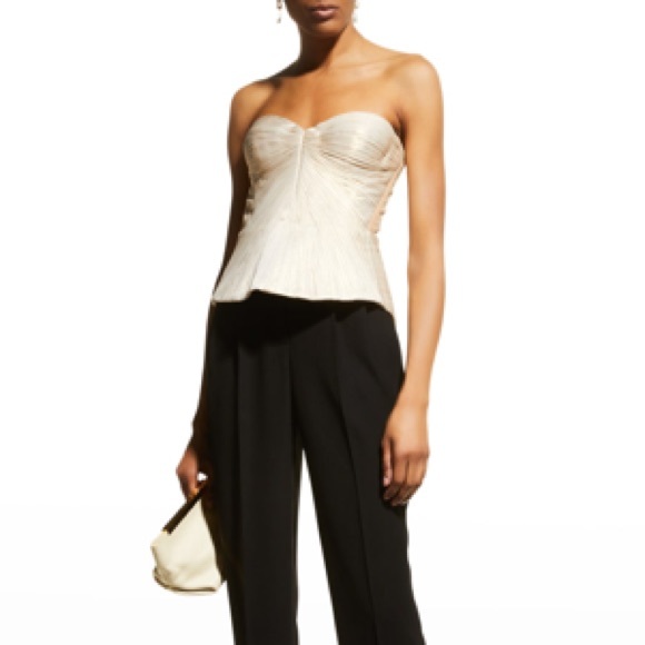 NWT MARIA LUCIA HOHAN Moonlight Malawi Silk Plisse Bustier. - Picture 4 of 6